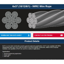 6X37 (18/12/6/1) - IWRC Wire Rope